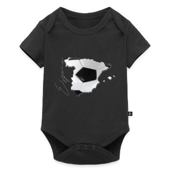 Espagne | Vrai football | Carte ES - Body à manches courtes Premium Bébé - noir - Devant