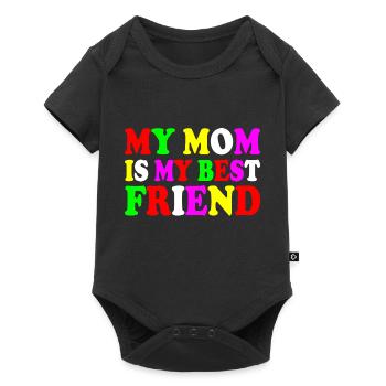 my mom is my best friend - Body à manches courtes Premium Bébé - noir - Devant