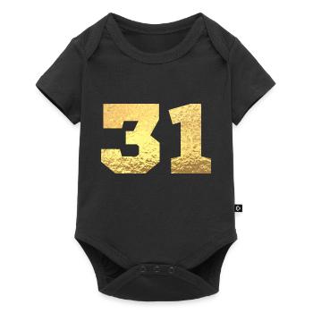 Number 31 Gold Glitter - 31st Anniversary - Baby Premium short-sleeve bodysuit - black - Front