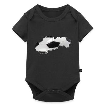Slowakei Landkarte umrahmt echten Fußball - Baby Premium Kurzarmbody - Schwarz - Vorne