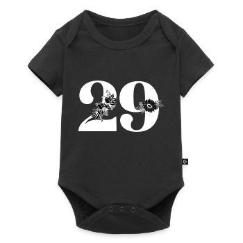 Numéro 29 floral noir -29e anniversaire floral - Body à manches courtes Premium Bébé - noir - Devant