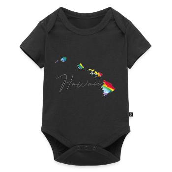LGBTQ flag in the Hawaii State map HI - Baby Premium short-sleeve bodysuit - black - Front