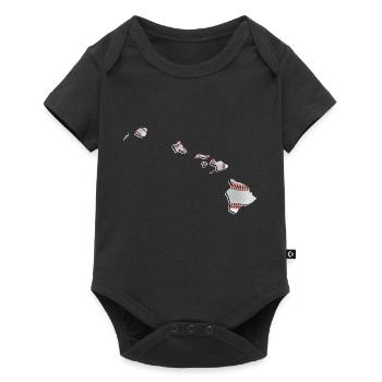 Real Baseball in the Hawaii State Map - Baby Premium short-sleeve bodysuit - black - Front