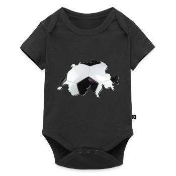 Carte de la Suisse – le vrai football - Body à manches courtes Premium Bébé - noir - Devant