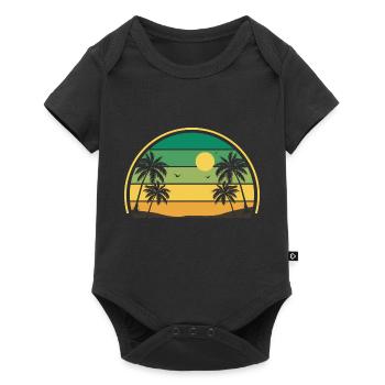 Retro Summer Sunset - Baby Premium short-sleeve bodysuit - black - Front