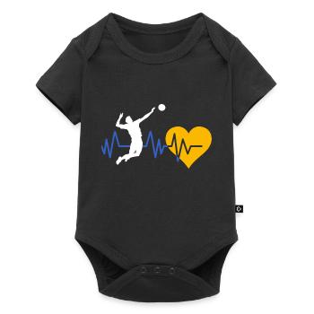 Battement de coeur volley ball - Body à manches courtes Premium Bébé - noir - Devant