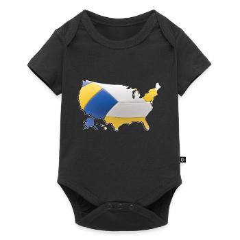 USA | echter Volleyball | Landkarte - Baby Premium Kurzarmbody - Schwarz - Vorne