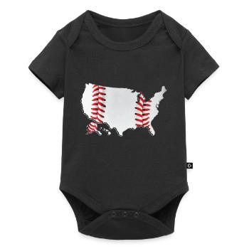 United States | real baseball | Map - Baby Premium short-sleeve bodysuit - black - Front