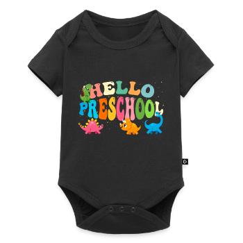 Hello Preschool w/ Cute Dinosaurs Back To School - Baby Premium short-sleeve bodysuit - black - Front