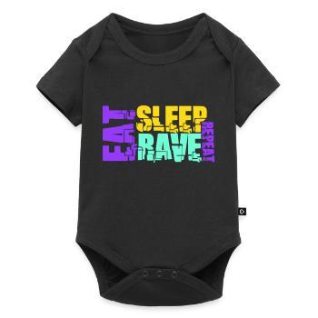 Manger dormir Rave répéter Logo Musique de fête Répéter - Body à manches courtes Premium Bébé - noir - Devant