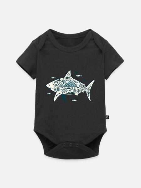 Haifisch - Baby Premium Kurzarmbody - Schwarz