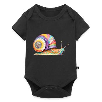 Snail Playful Adorable Fun Animal Colorful Cute - Baby Premium short-sleeve bodysuit - black - Front