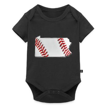 Baseball in the Pennsylvania State Map - Baby Premium short-sleeve bodysuit - black - Front
