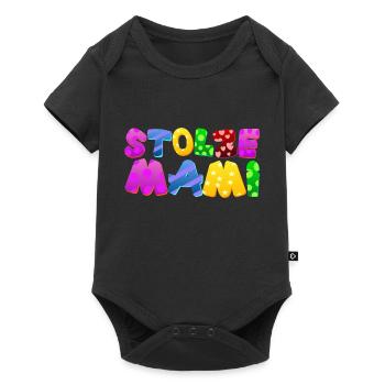 Baby Eltern Kind Geschenk Sprüche Geburt Mama Papa - Baby Premium Kurzarmbody - Schwarz - Vorne