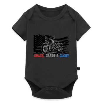 Motocycle Motorcyclist Grace Faith Christ - Baby Premium short-sleeve bodysuit - black - Front