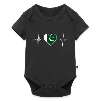 Battement de cœur du drapeau pakistanais - Body à manches courtes Premium Bébé - noir - Devant