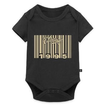 Vintage 1995 Barcode 1995: Year 2025. - Baby Premium short-sleeve bodysuit - black - Front