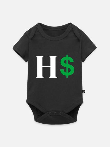 Buchstabe h Dollar - Baby Premium Kurzarmbody - Schwarz