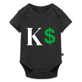 Letter k dollar - Baby Premium short-sleeve bodysuit - black - Front