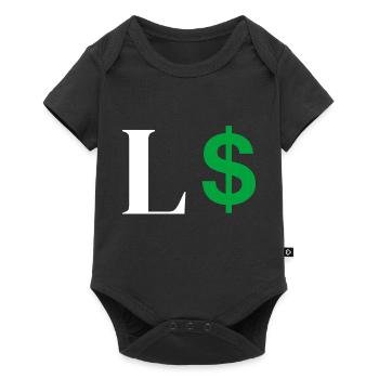 Lettre l dollar - Body à manches courtes Premium Bébé - noir - Devant