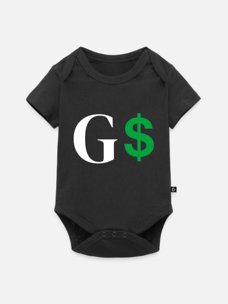 Buchstabe g Dollar - Baby Premium Kurzarmbody - Schwarz