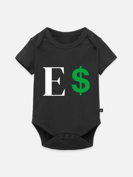 Buchstabe E Dollar - Baby Premium Kurzarmbody - Schwarz