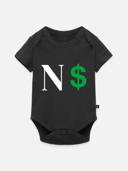 Buchstabe n Dollar - Baby Premium Kurzarmbody - Schwarz