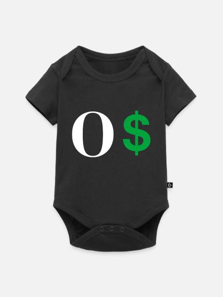 Buchstabe o Dollar - Baby Premium Kurzarmbody - Schwarz