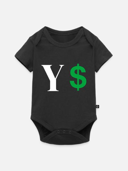 Buchstabe y Dollar - Baby Premium Kurzarmbody - Schwarz