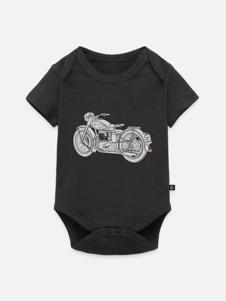 Motorrad Skizze - Baby Premium Kurzarmbody - Schwarz