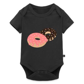 Schokoladen-Donuts - Baby Premium Kurzarmbody - Schwarz - Vorne