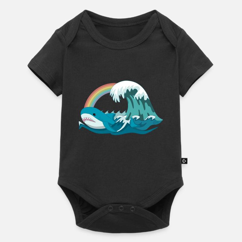Pride Blahaj mit Regenbogen - Baby Premium Kurzarmbody - Schwarz
