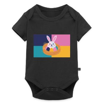 Osterhase No.05 - Baby Premium Kurzarmbody - Schwarz - Vorne