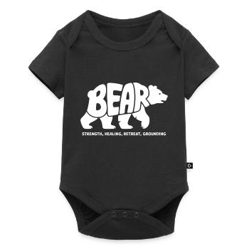 Bär Krafttier – Spirituelles Totemtier Design - Baby Premium Kurzarmbody - Schwarz - Vorne