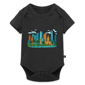miami stadt - Baby Premium Kurzarmbody - Schwarz - Vorne