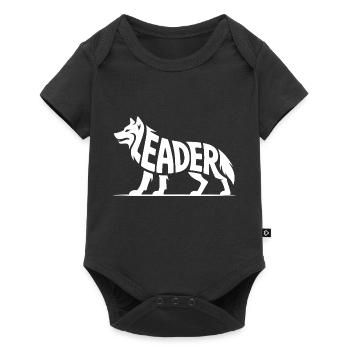Leader - Motivational Wolf Logo - Baby Premium short-sleeve bodysuit - black - Front