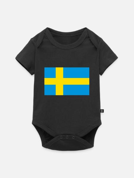 Schweden - Baby Premium Kurzarmbody - Schwarz