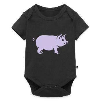 pig - Baby Premium short-sleeve bodysuit - black - Front