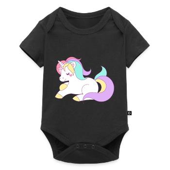 cute unicorn - Baby Premium short-sleeve bodysuit - black - Front