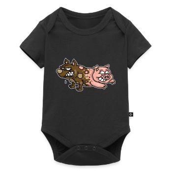 Schweinehund - Baby Premium Kurzarmbody - Schwarz - Vorne