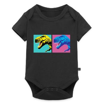 T-Rex PopArt C - Baby Premium Kurzarmbody - Schwarz - Vorne