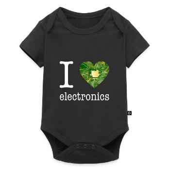 I love Electronics - électronique / idée cadeau - Body à manches courtes Premium Bébé - noir - Devant