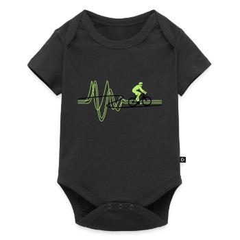 Road Bike Heartbeat - Baby Premium short-sleeve bodysuit - black - Front