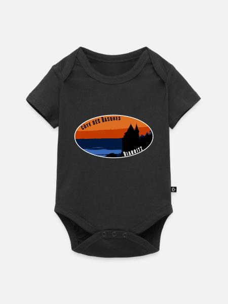 Côte des Basques Biarritz - Body à manches courtes Premium Bébé - noir