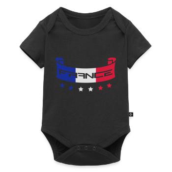 France Fire Flame Design - Body à manches courtes Premium Bébé - noir - Devant