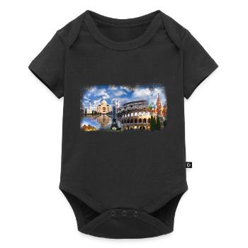Voyage dans le monde - Body à manches courtes Premium Bébé - noir - Devant
