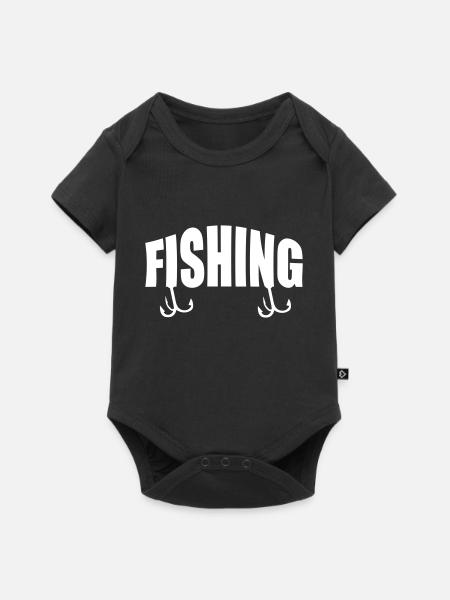 Angelköder - Baby Premium Kurzarmbody - Schwarz