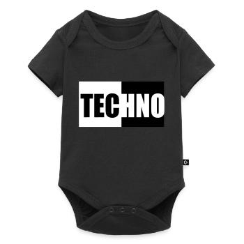 Techno - Baby Premium Kurzarmbody - Schwarz - Vorne