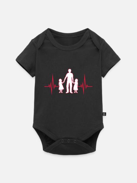 Puls 2 Töchter - Baby Premium Kurzarmbody - Schwarz