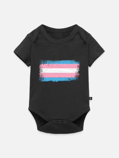 Transgender Flagge - Baby Premium Kurzarmbody - Schwarz